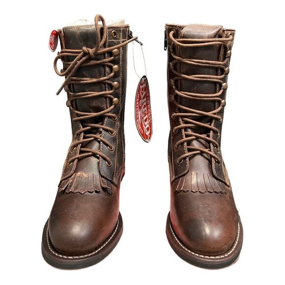 LAREDO BOOTS‎ WOMEN'S 7 BROWN SARA ROSE TAN SIDE-ZIP LEATHER WESTERN 52062 - Picture 3 of 11